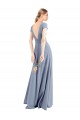 Cheap Plunging V-Neck Cap Sleeves Stretch Crepe Bridesmaid Dress with Front Slit Canada