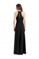 Cheap Sleek Halter V-Neck Long A-Line Stretch Crepe Bridesmaid Dress with Front Slit Canada