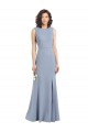 Cheap Boat Neckline and Sleek Fit and Flare Crepe Bridesmaid Dress with Keyhole Back Canada