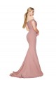 Cheap Off the Shoulder Sweetheart Long Sweep Train Crepe Bridesmaid Dress Canada
