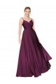 Cheap High Neck Spaghetti Straps Long V-Back Crepe Bridesmaid Dress Canada