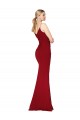 Cheap Spaghetti Straps V-Neck Long Crepe Dress with High Slit Canada