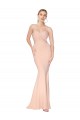 Cheap Sweetheart Shirred Neck Long Floor Length Crepe Bridesmaid Dress Canada