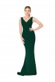 Cheap V-Neck Floor Length Long Crepe Mermaid Bridesmaid Dress Canada