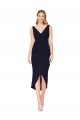 Cheap Knee Length V-Neck Crepe Wrap Short Bridesmaid Dress Canada