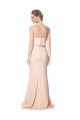 Cheap High Neck Strapless Long Crepe Maxi Bridesmaid Dress with Overlay Canada