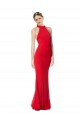 Cheap Halter Neck Keyhole Back Sleeveless Crepe Maxi Bridesmaid Dress Canada