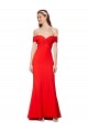 Cheap Cross Front and Back Bardot Sleeveless Crepe Maxi Bridesmaid Dress Canada