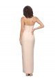 Cheap Long Full Length Ruffles Strapless Low Back Crepe Bridesmaid Dress with Straps Canada