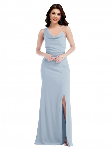 Cheap One Shoulder Draped Cowl Neck Maxi Bridesmaid Dress Canada