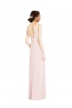 Cheap Square Neck Low Back A-Line Bridesmaid Dress with Front Slit and Pockets Canada