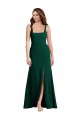 Cheap Square Neck Trumpet Maxi Bridesmaid Dress with Front Slit Canada