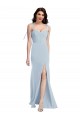 Cheap Bustier Style Crepe Bridesmaid Dress with Bow Straps Canada