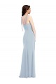 Cheap Bustier Style Crepe Bridesmaid Dress with Bow Straps Canada