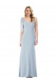 Cheap V-Back Bow Shoulder Trumpet Bridesmaid Dress Canada