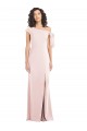 Cheap Off the Shoulder Tie Detail Trumpet Bridesmaid Dress with Front Slit Canada
