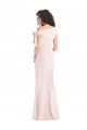 Cheap Off the Shoulder Tie Detail Trumpet Bridesmaid Dress with Front Slit Canada