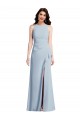 Cheap Halter Maxi Bridesmaid Dress with Cascade Ruffle Slit Canada