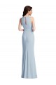 Cheap Halter Maxi Bridesmaid Dress with Cascade Ruffle Slit Canada
