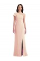 Cheap One Shoulder Cap Sleeves Trumpet Bridesmaid Dress with Front Slit Canada