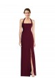 Cheap Tie Halter Open Back Trumpet Bridesmaid Dress Canada