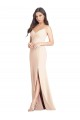 Cheap Seamed Bodice Crepe Trumpet Bridesmaid Dress with Front Slit Canada
