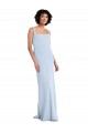 Cheap Slim Square Neck Fit and Flare Full Length Stretch Crepe Bridesmaid Dress Canada