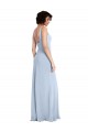 Cheap Slim Square Neck Fit and Flare Full Length Stretch Crepe Bridesmaid Dress Canada