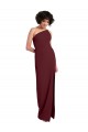 Cheap Sleek One Shoulder Long Crepe Bridesmaid Dress with Daring Slit Canada