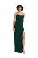 Cheap Scooped Strapless Neckline Crepe Bridesmaid Dress with Side Slit Canada