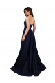 Cheap Sweetheart Neckline Low Back Long Crepe Bridesmaid Dress with High Leg Spit Canada