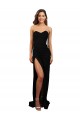 Cheap Corset Style Strapless Crepe Bridesmaid Dress with High Split Canada
