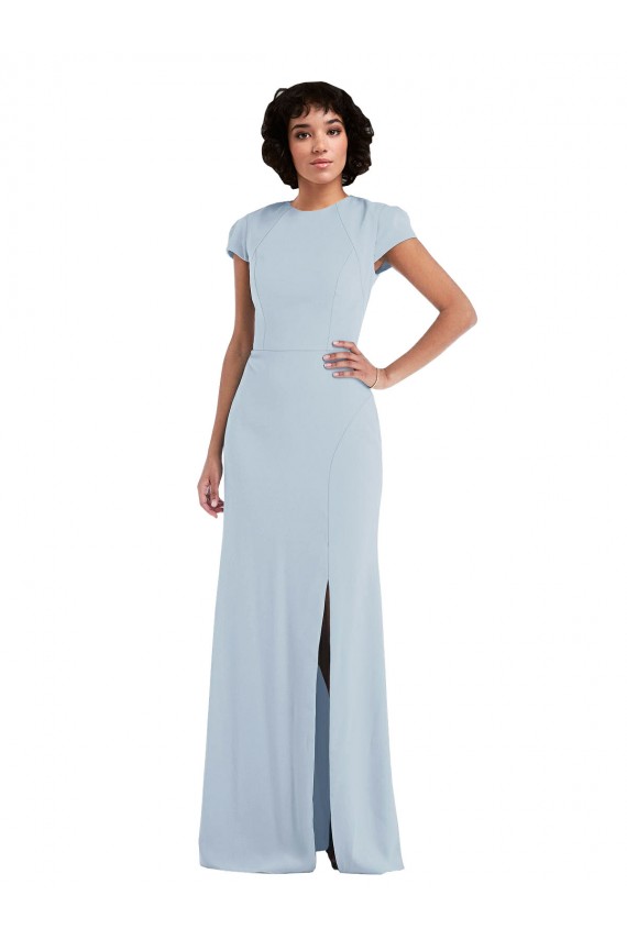 Cheap Cap Sleeve Cutout Tie Back Trumpet Bridesmaid Dress Canada