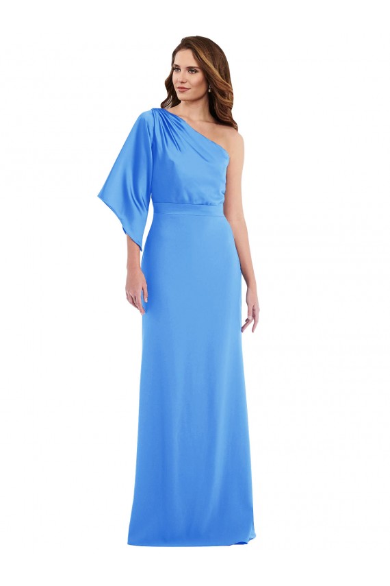 Cheap One Shoulder Bell Sleeves Trumpet Bridesmaid Dress Canada