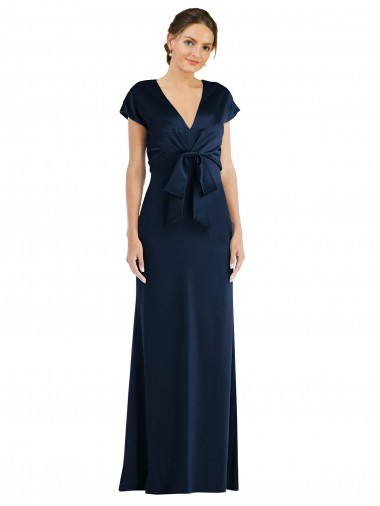 Cheap Soft Bow Blouson Bodice Trumpet Bridesmaid Dress Canada