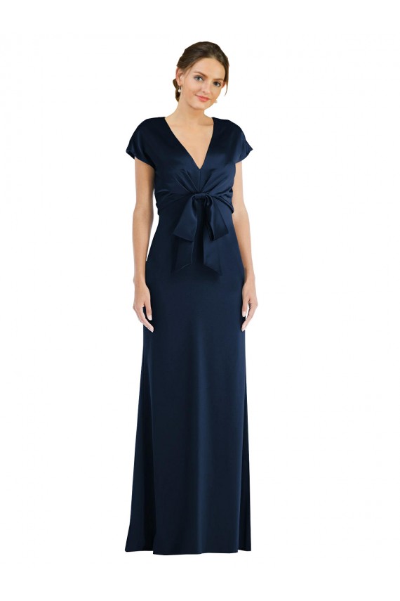 Cheap Soft Bow Blouson Bodice Trumpet Bridesmaid Dress Canada