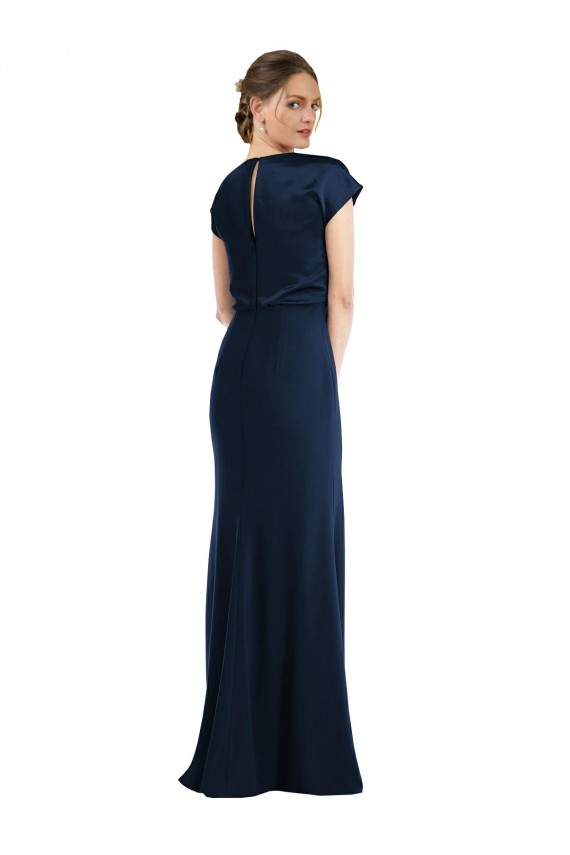 Cheap Soft Bow Blouson Bodice Trumpet Bridesmaid Dress Canada