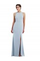 Cheap Cutout Open Back Halter Maxi Bridesmaid Dress with Scarf Tie Canada