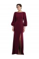 Cheap Bishop Sleeve Open Back Trumpet Bridesmaid Dress with Scarf Tie Canada