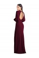 Cheap Puff Sleeves Long Maxi Briddesmaid Dress with Cutout Tie Back Canada