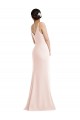 Cheap Skinny Strap Deep V-Neck Crepe Trumpet Bridesmaid Dress with Front Slit Canada