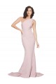 Cheap Long Sweep Train One Shoulder Crepe Bridesmaid Dress with Side Leg Split Canada