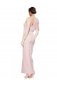 Cheap One Shoulder Tulle Overlay Sweetheart Neckline Long Crepe Bridesmaid Drss with Thigh Split Canada