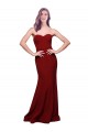 Cheap Long Full Length Sweetheart Slim Crepe Bridesmaid Dress with Strapless Bodice Canada