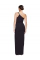 Cheap Long Floor Length Crepe Bridesmaid Dress with Side Split and One Strap Canada