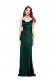 Cheap Fitted Cowl Neck Long Stretch Satin Slip Bridesmaid Dress with V-Back Canada