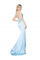 Cheap Double Straps V-Neck Sleeveless Stretch Satin Bridesmaid Dress with High Slit Canada