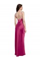 Cheap V-Neck Spaghetti Straps Slim Stretch Satin Bridesmaid Dress with Low Scoop Back Canada
