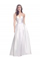 Cheap Full Length Strapless V-Cutout Stretch Satin Bridesmaid Dress Canada