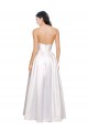 Cheap Full Length Strapless V-Cutout Stretch Satin Bridesmaid Dress Canada